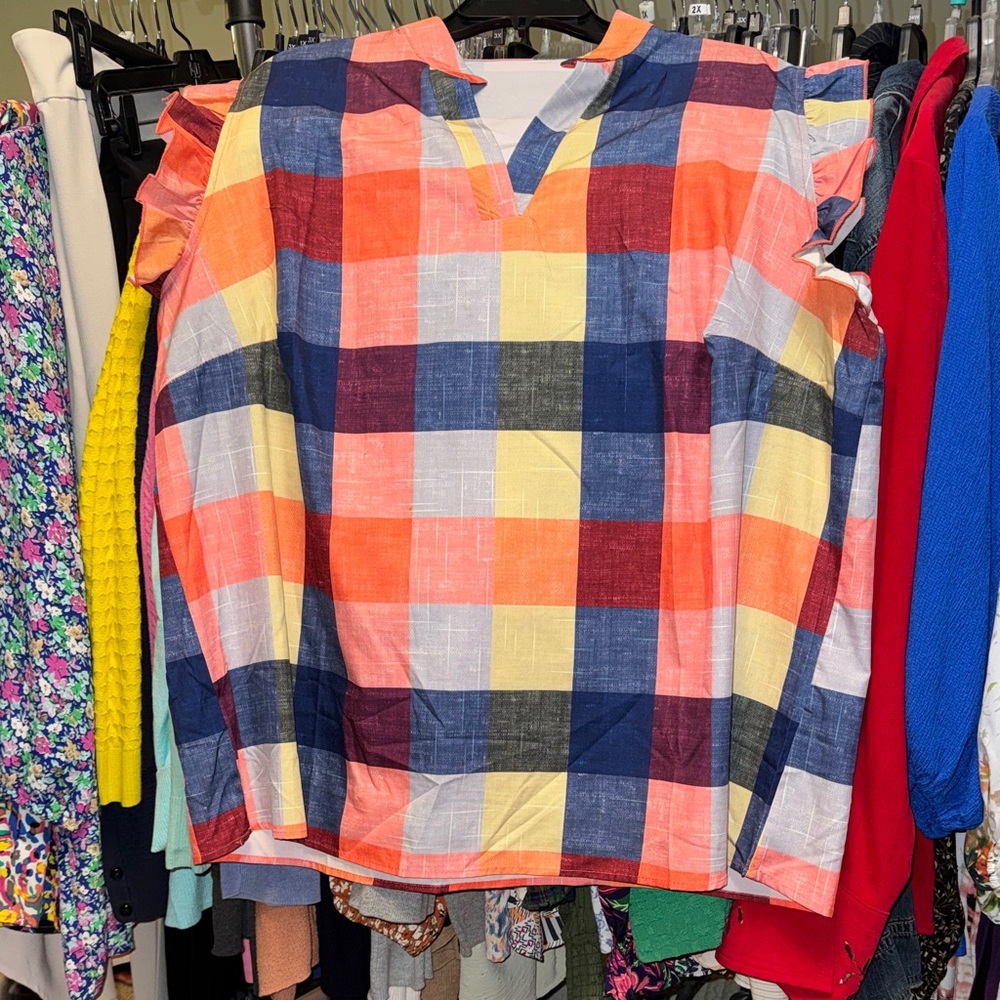 Colorful Plaid Blouse